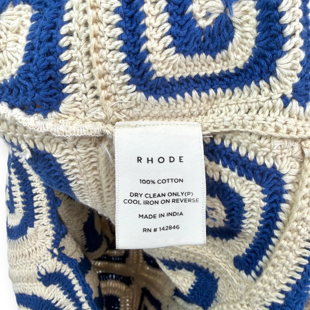 NWT Rhode Goldie Crochet Mini Dress In Blue Swirl $475 - Size Medium - Picture 13 of 13